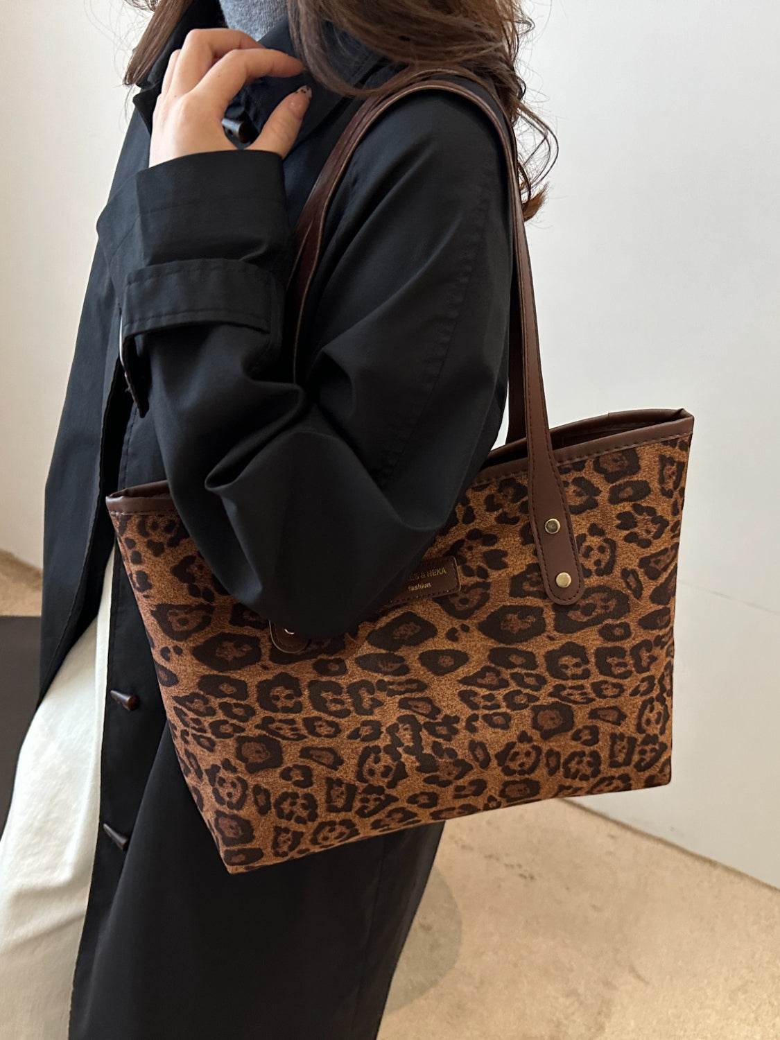 Leopard Polyester Tote Bag - Delanoir
