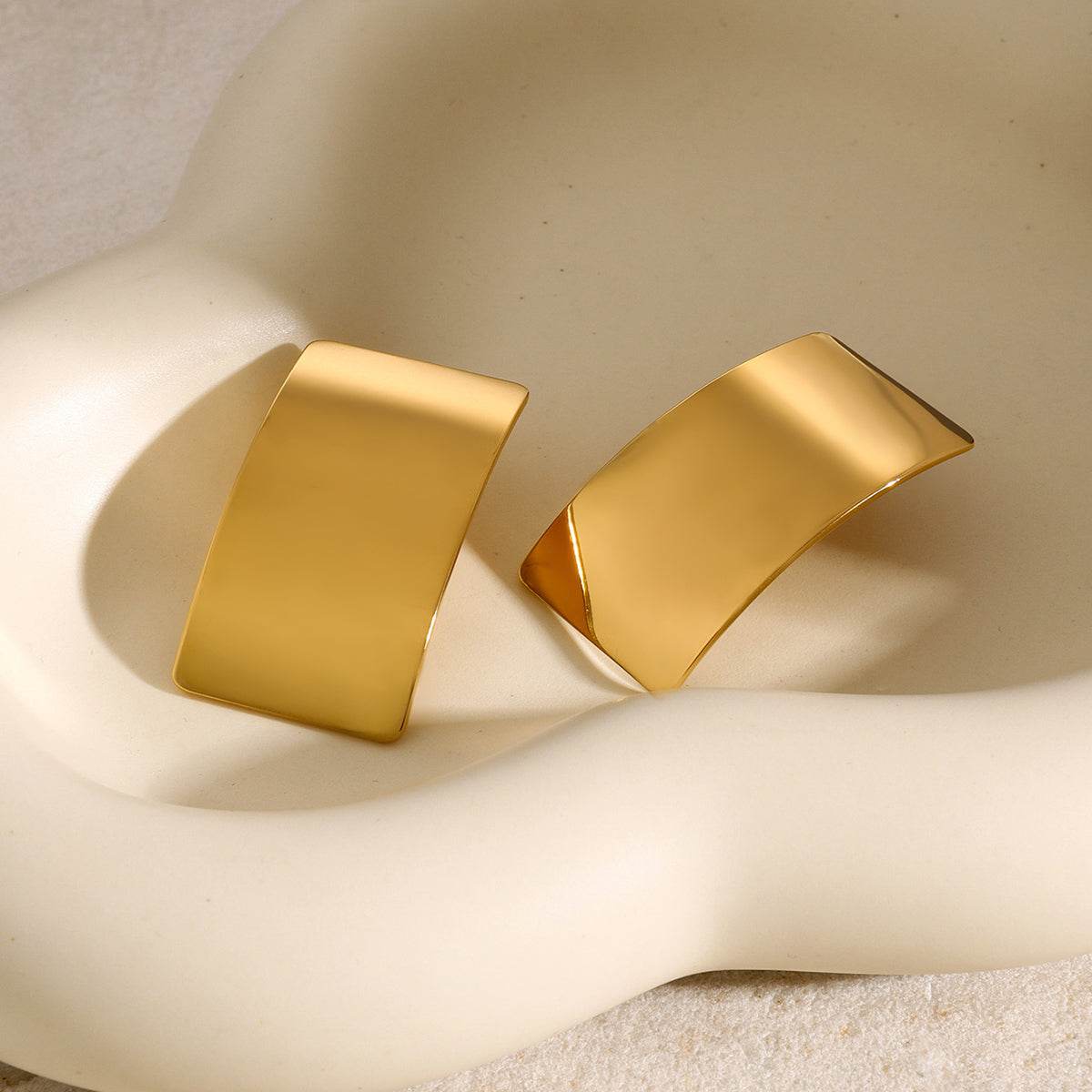 Stainless Steel Rectangle Earring - Delanoir