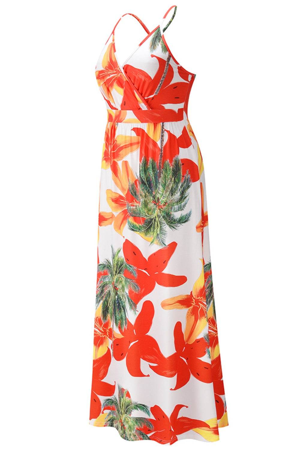 Crisscross Printed Surplice Cami Dress - Delanoir