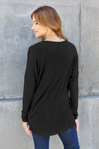Basic Bae Full Size Round Neck Dropped Shoulder T-Shirt - Delanoir