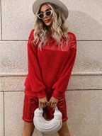 Sequin Teddy Sweatshirt and Shorts Set - Delanoir