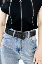 Glitter PU Leather Belt - Delanoir
