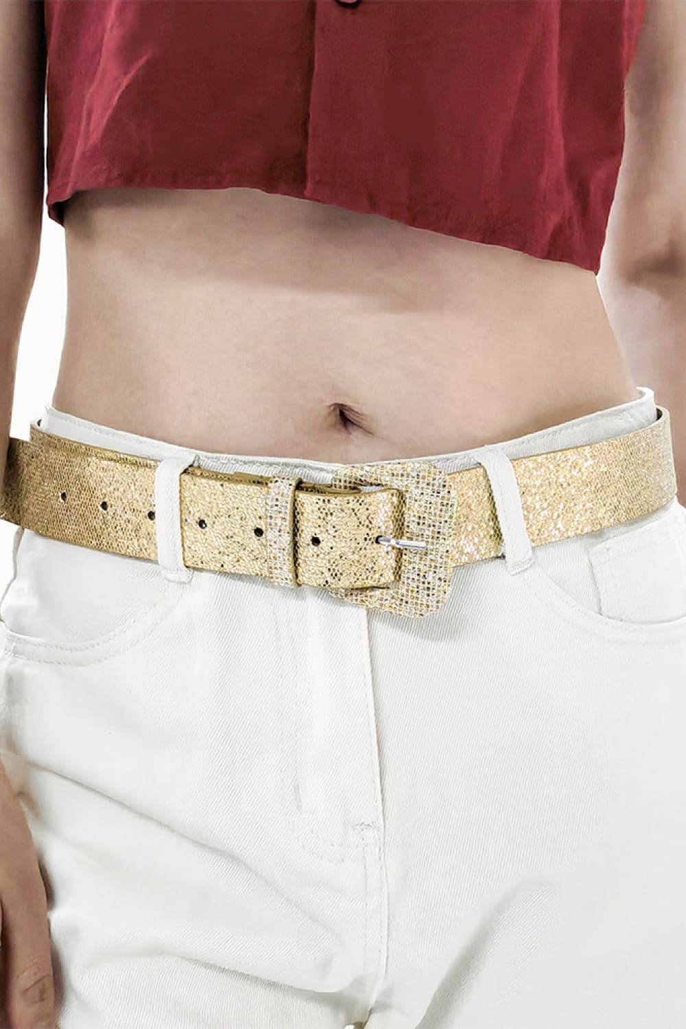 Glitter PU Leather Belt - Delanoir