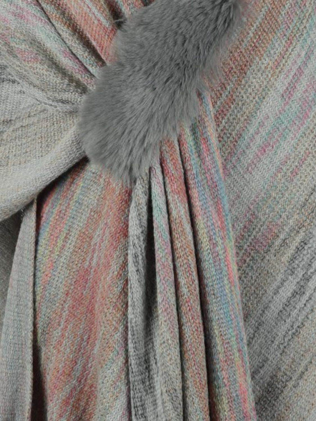 Heathered Fringe Hem Poncho - Delanoir