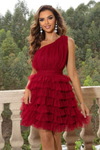 One-Shoulder Sleeveless Dress - Delanoir