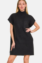 Zenana Short Sleeve Sweater Mini Dress - Delanoir
