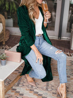 Open Front Long Sleeve Coat - Delanoir