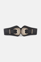 Shell Double Buckle Elastic Wide Belt - Delanoir