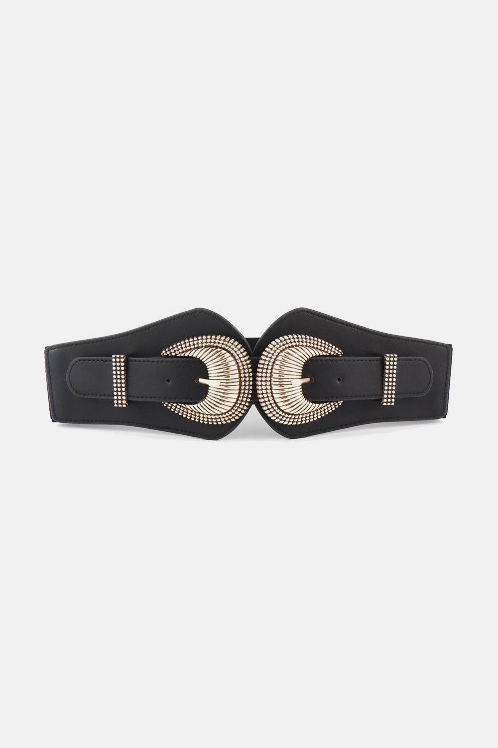 Shell Double Buckle Elastic Wide Belt - Delanoir