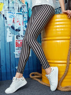 Printed High Waist Skinny Leggings - Delanoir