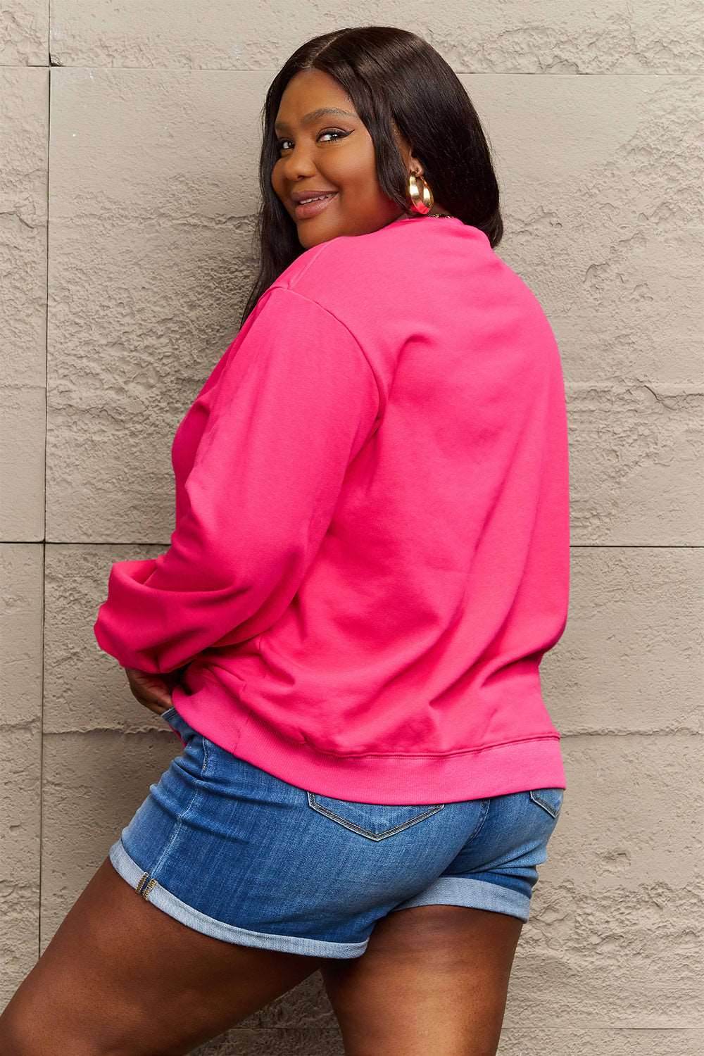 Simply Love Full Size MAMA CLAUS Round Neck Sweatshirt - Delanoir