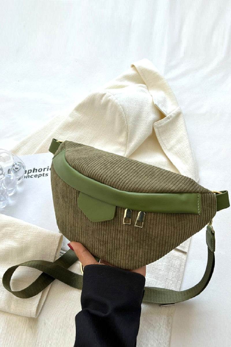 Zenana Corduroy Crossbody Bag with Removable Strap - Delanoir