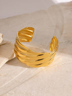18K Gold-Plated Stainless Steel Open Ring - Delanoir