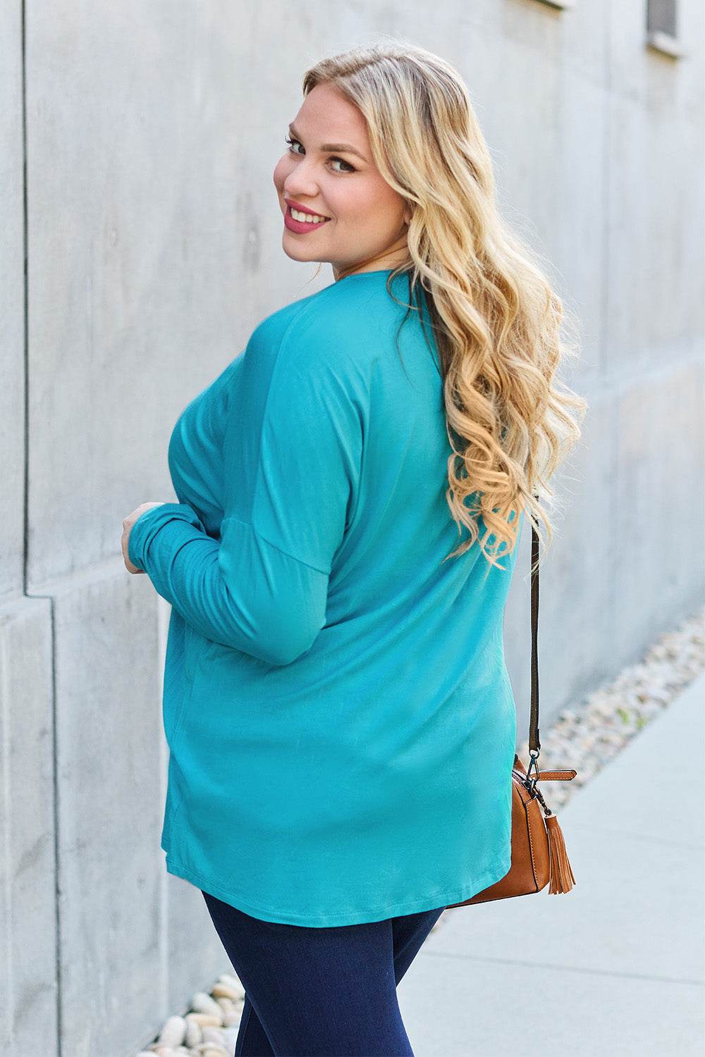 Basic Bae Full Size Round Neck Dropped Shoulder T-Shirt - Delanoir