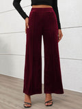 Elastic Waist Wide Leg Pants - Delanoir