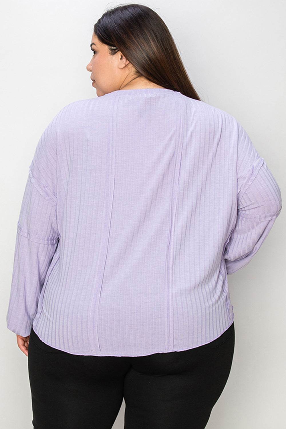 Basic Bae Full Size Ribbed Round Neck Long Sleeve T-Shirt - Delanoir