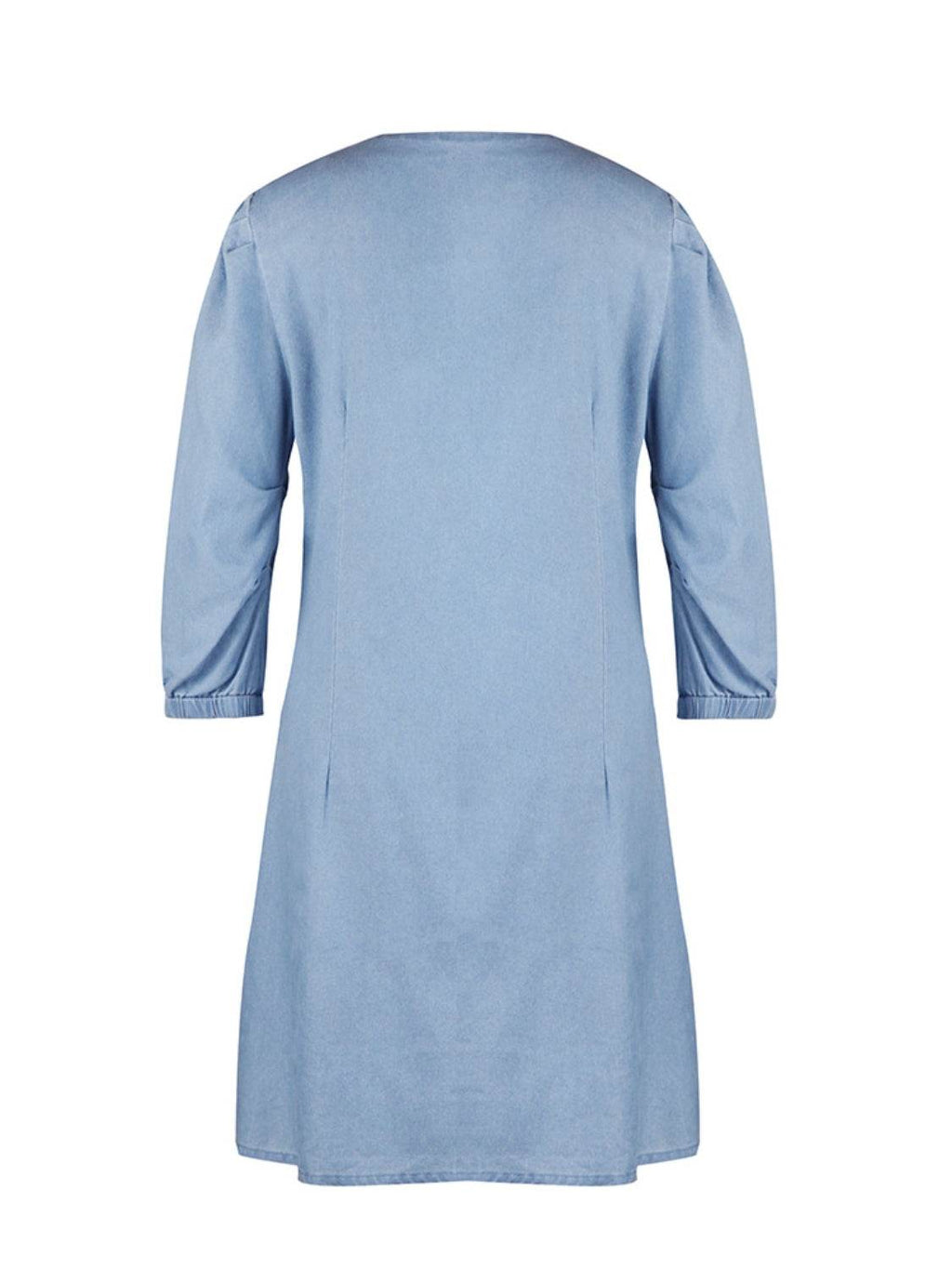Full Size V-Neck Half Sleeve Dress - Delanoir