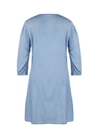 Full Size V-Neck Half Sleeve Dress - Delanoir