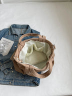 Corduroy Solid Large Tote Bag - Delanoir
