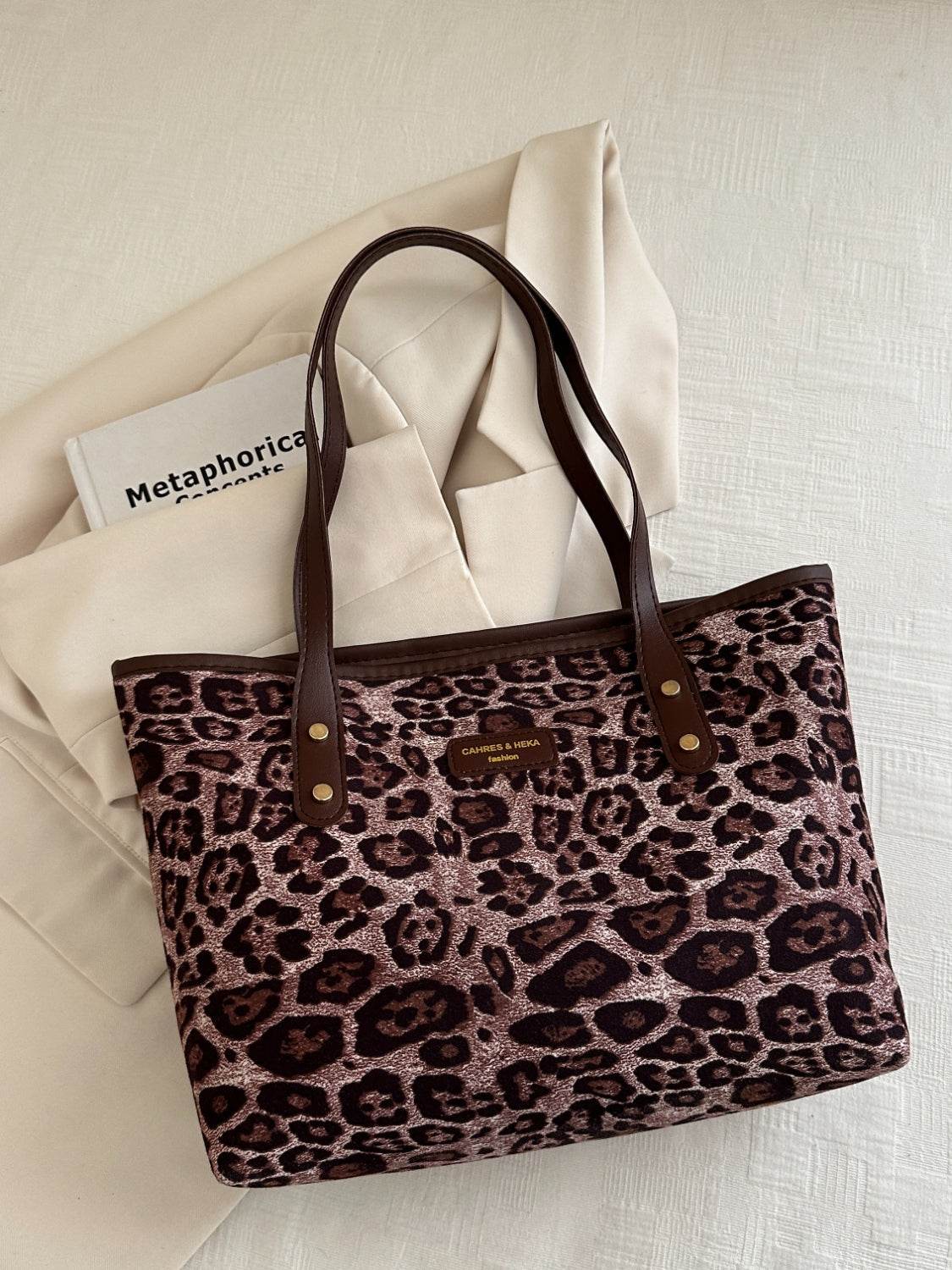 Leopard Polyester Tote Bag - Delanoir