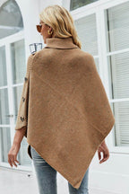 Turtleneck Buttoned Poncho - Delanoir
