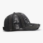 Distressed Adjustable Cotton Baseball Cap - Delanoir