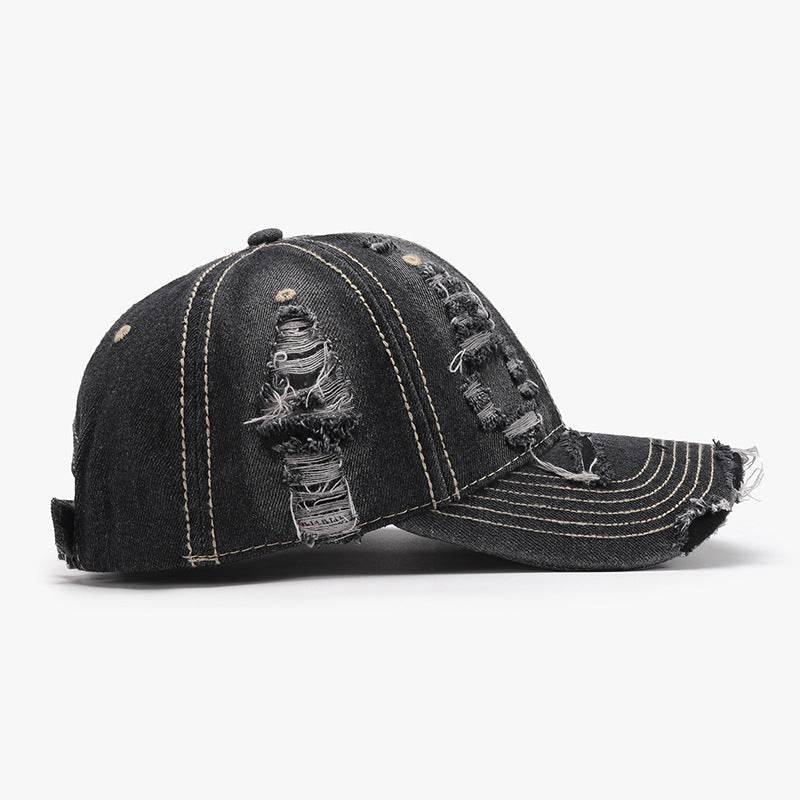 Distressed Adjustable Cotton Baseball Cap - Delanoir