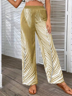 Printed Wide Leg Pants - Delanoir