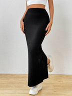 Slit Maxi Wrap Skirt - Delanoir