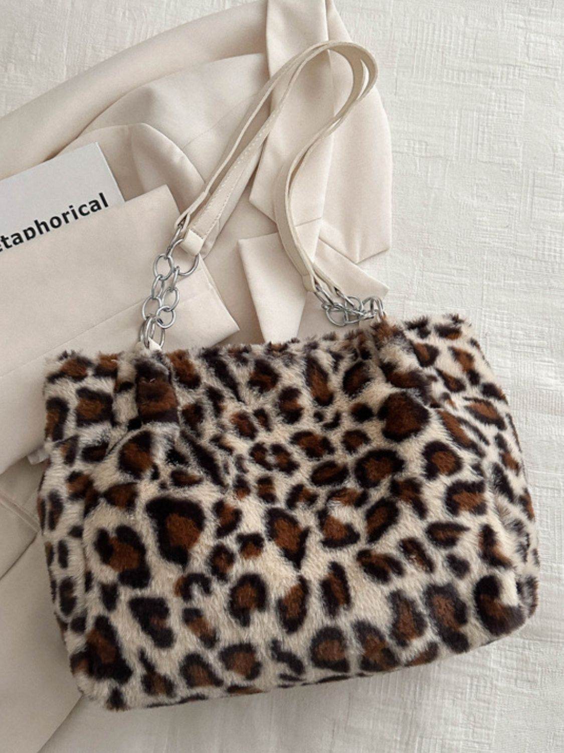 Faux Fur Leopard Shoulder Bag - Delanoir