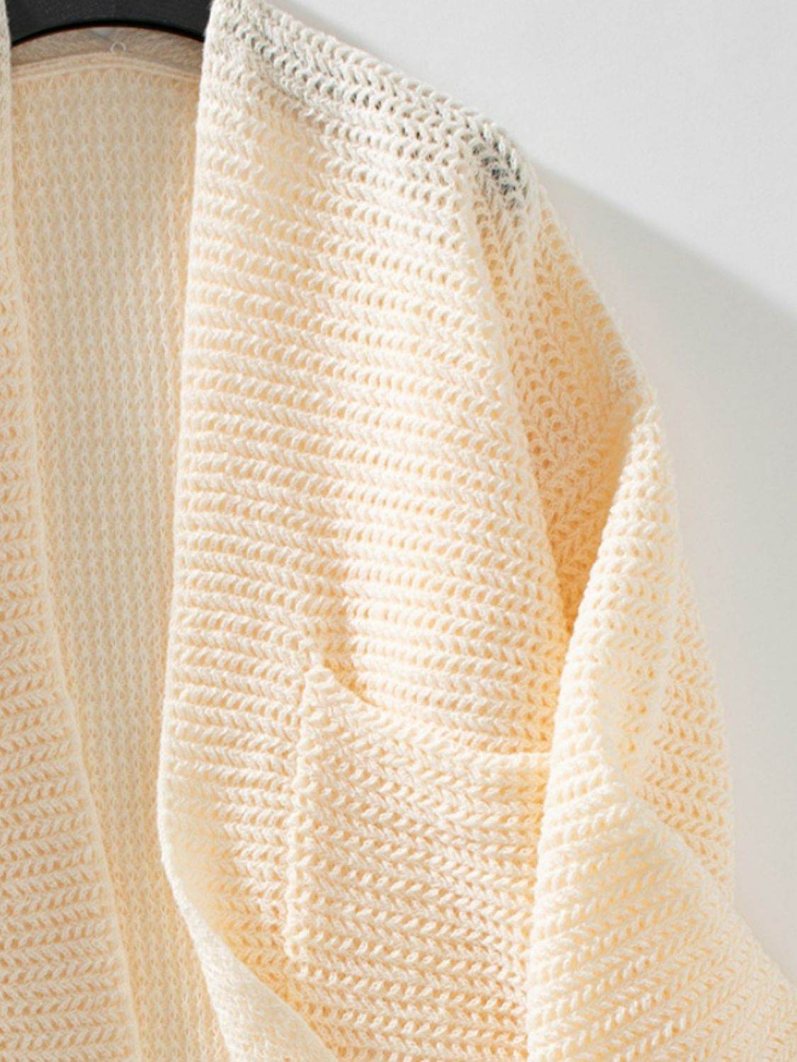 Open Front Long Sleeve Cardigan - Delanoir