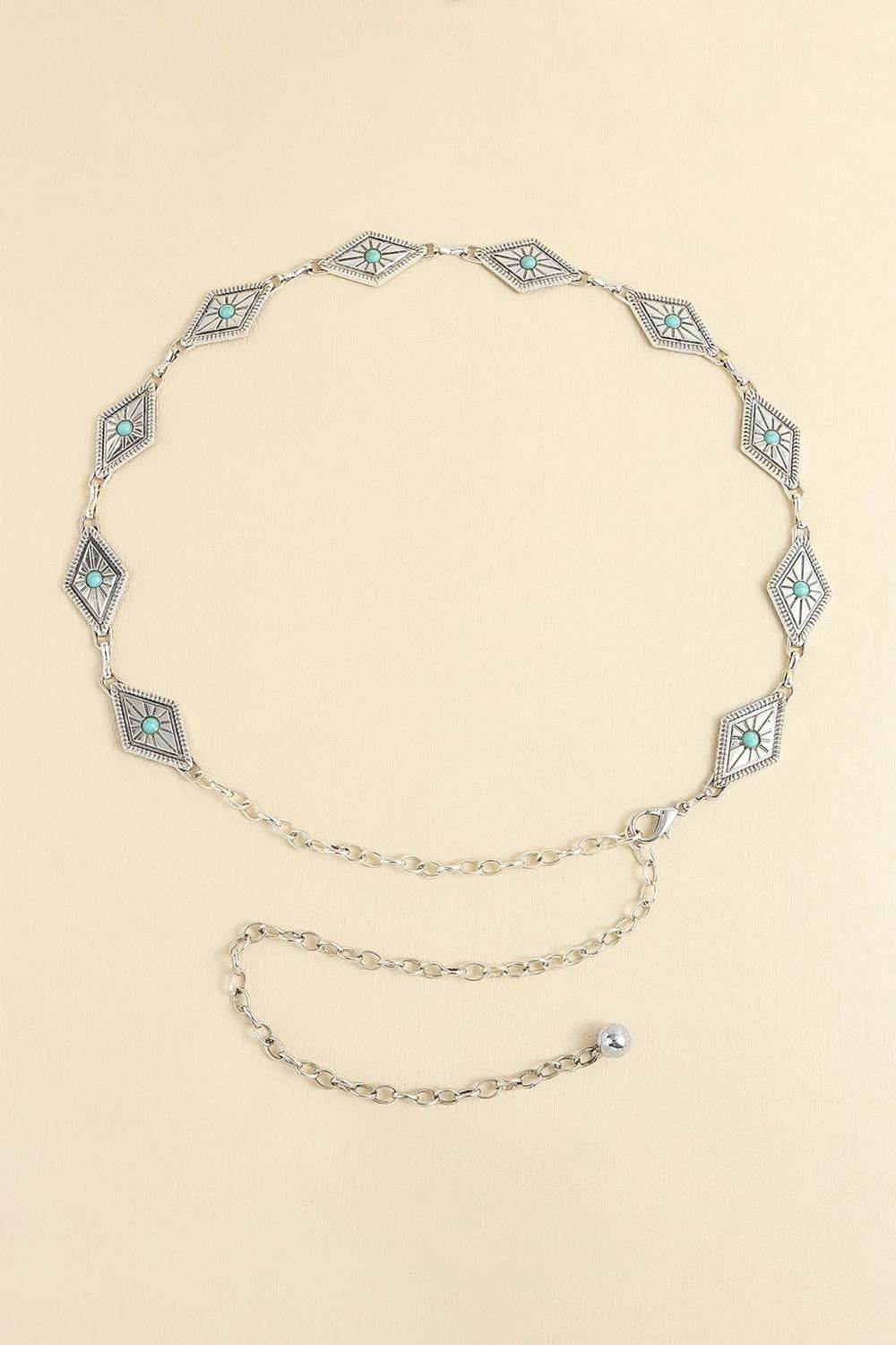 Vintage Turquoise Alloy Belt - Delanoir