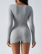 Devine Highly Stretchy Long Sleeve Romper - Delanoir