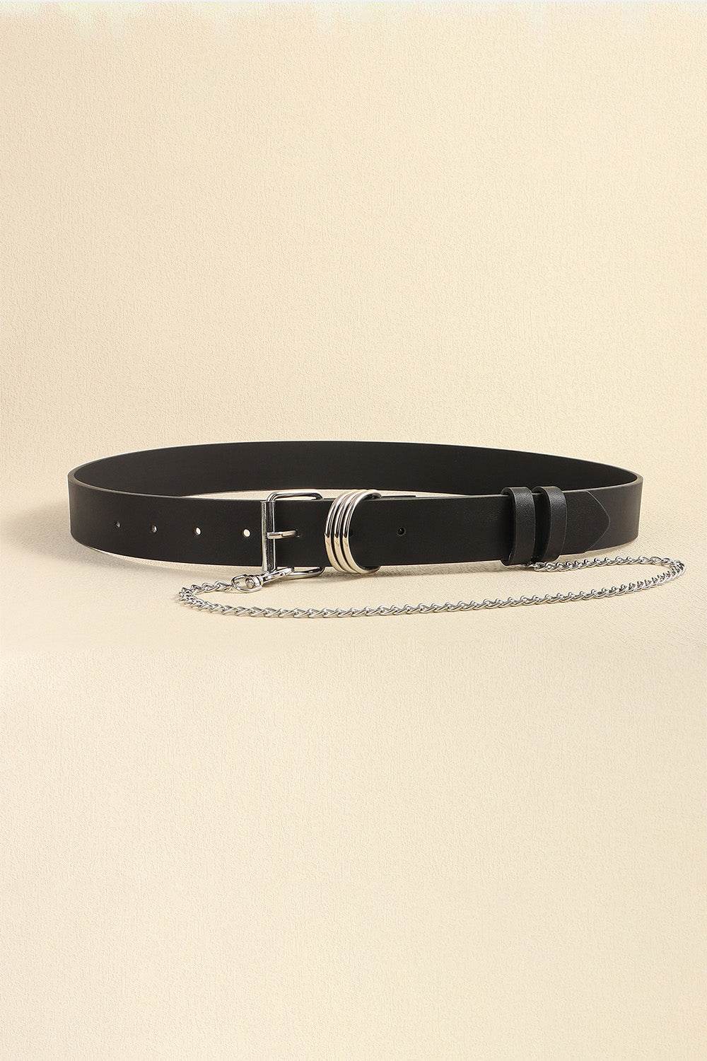 PU Leather Alloy Chain Belt - Delanoir