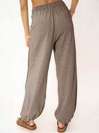 Drawstring Elastic Waist Joggers - Delanoir