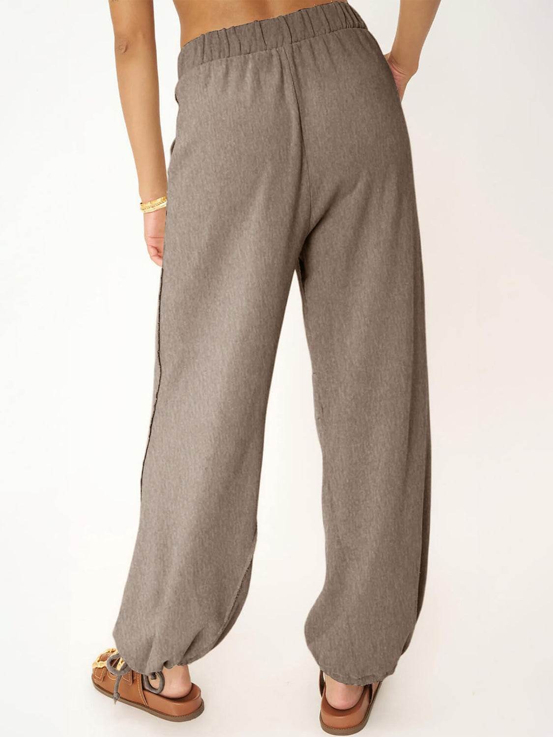 Drawstring Elastic Waist Joggers - Delanoir