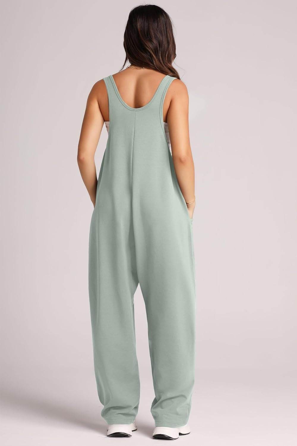 Lovelet Wide Strap Jumpsuit with Pockets - Delanoir