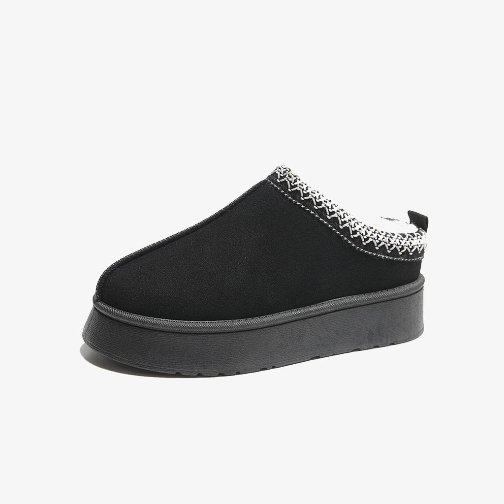Faux Fur Center-Seam Slippers - Delanoir