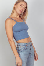 VERY J Cable Knit Seamless Cropped Cami - Delanoir