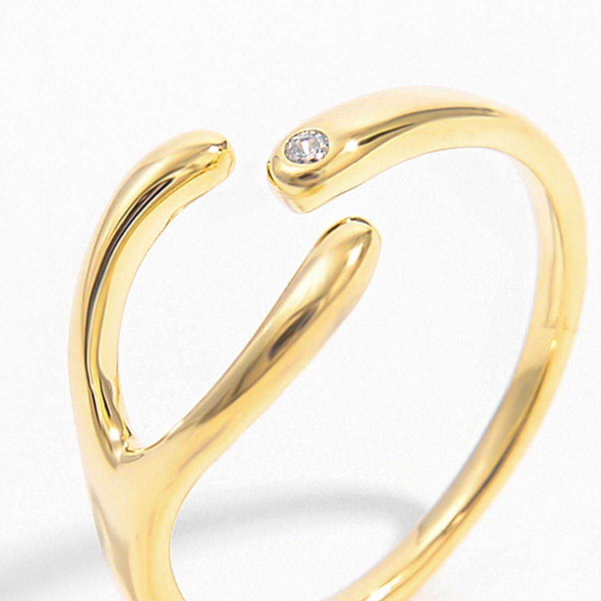 925 Sterling Silver Inlaid Zircon Open Ring - Delanoir