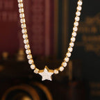 Titanium Steel Zircon Star Necklace - Delanoir