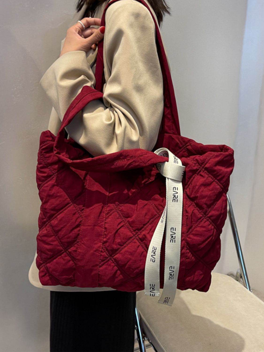 Quilted Nylon Large Tote Bag - Delanoir