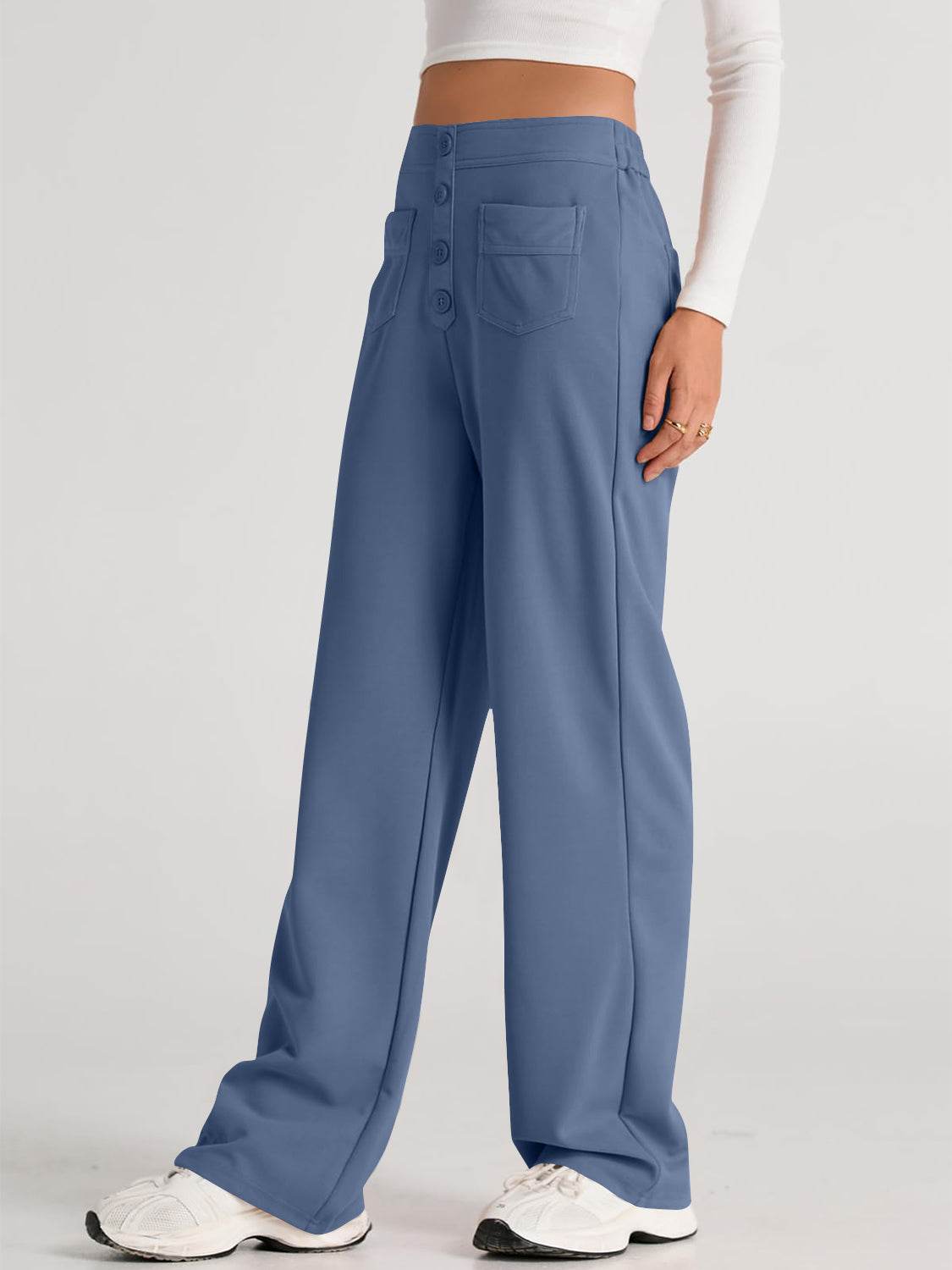 High Waist Wide Leg Pants - Delanoir
