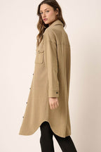 Mittoshop Acid Wash French Terry Longline Shacket - Delanoir