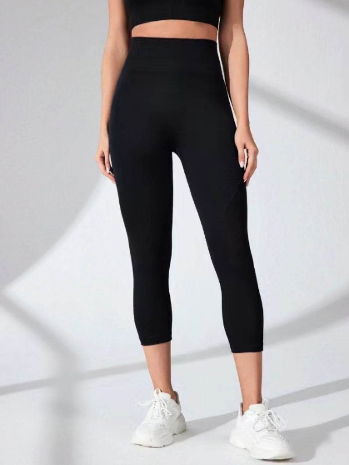 High Waist Cropped Active Leggings - Delanoir