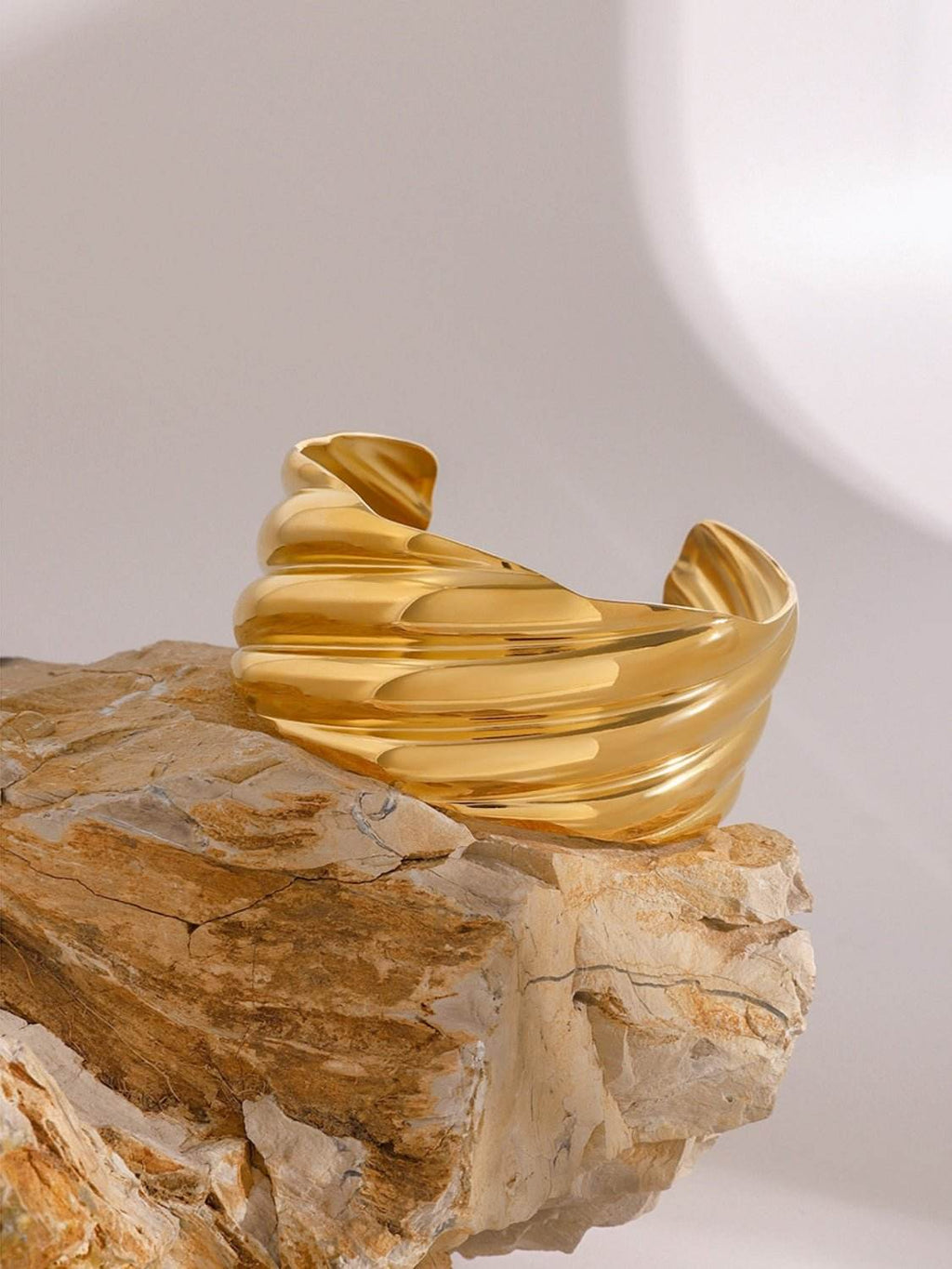 18K Gold-Plated Stainless Steel Open Ring - Delanoir