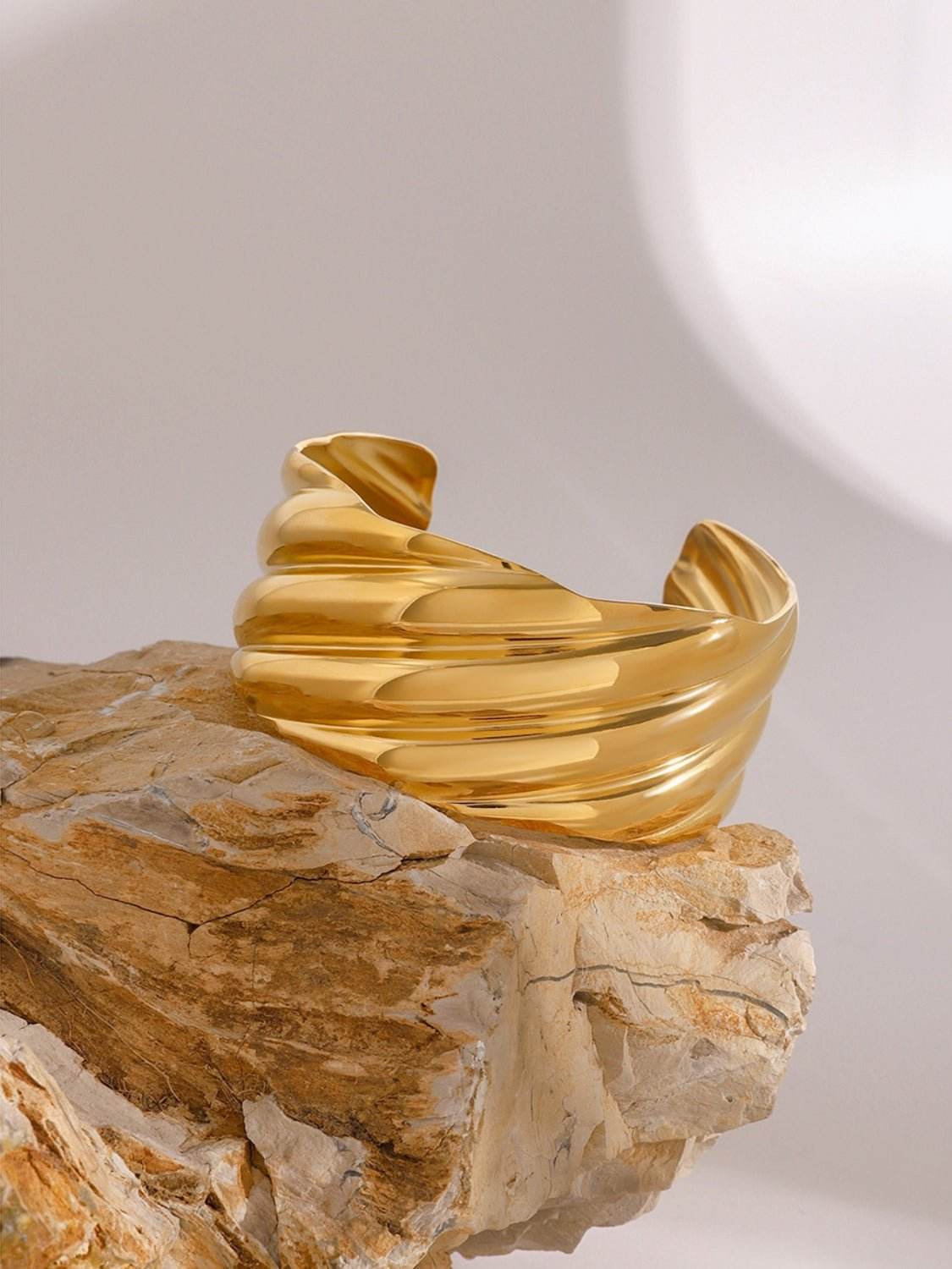 18K Gold-Plated Stainless Steel Open Ring - Delanoir