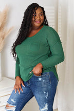 Culture Code Full Size Scoop Neck Patch Pocket Top - Delanoir