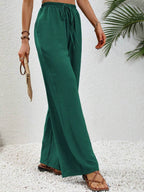 Wide Leg Drawstring Pants - Delanoir