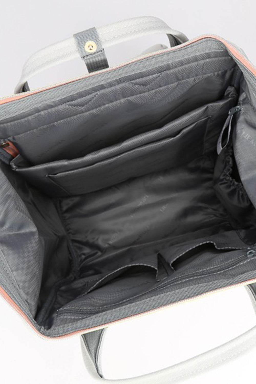 Himawari Contrast Waterproof Canvas Backpack Bag with Side Pockets - Delanoir